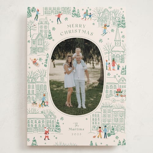 This is a pine holiday photo cards with standard by Jennifer Wick called homeward bound printing on recycled smooth signature in grand