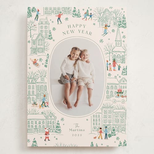 This is a pine holiday photo cards with standard by Jennifer Wick called homeward bound printing on recycled smooth signature in grand