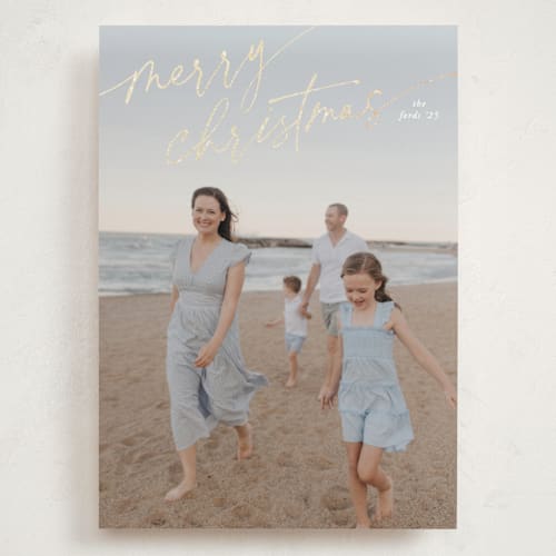 This is a sugar cookie foil stamped holiday cards with foil pressed by Julia Hall called jotted christmas printing on recycled smooth signature in grand