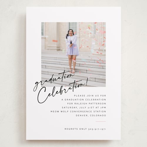 This is a cloud graduation invitations with standard by Jenna Holcomb called modern celebration printing on recycled smooth signature in grand