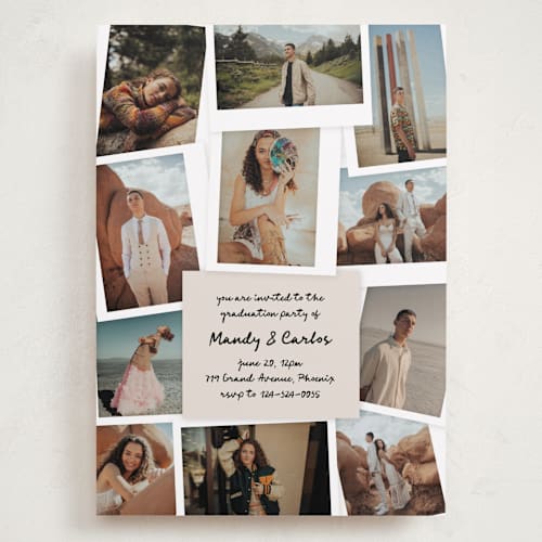 This is a linen graduation invitations with standard by Claudia Orengo called keepsakes printing on recycled smooth signature in grand