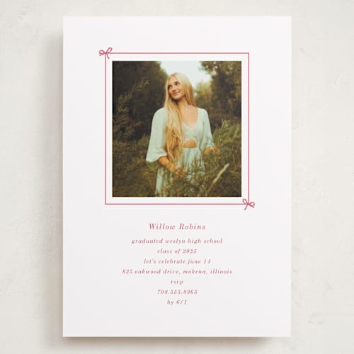 This is a peony graduation invitations with standard by Baumbirdy called photobook printing on recycled smooth signature in grand