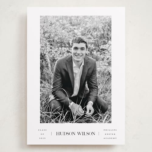 This is a onyx graduation announcements with standard by Benita Crandall called collegiate printing on recycled smooth signature in grand