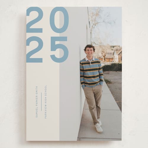 This is a lake graduation announcements with standard by Kelly Watkins called modern year printing on recycled smooth signature in grand