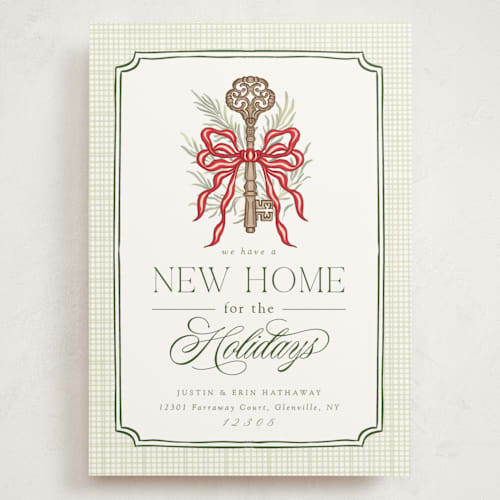This is a mint holiday photo cards with standard by Erin L. Wilson called roland park printing on signature in grand