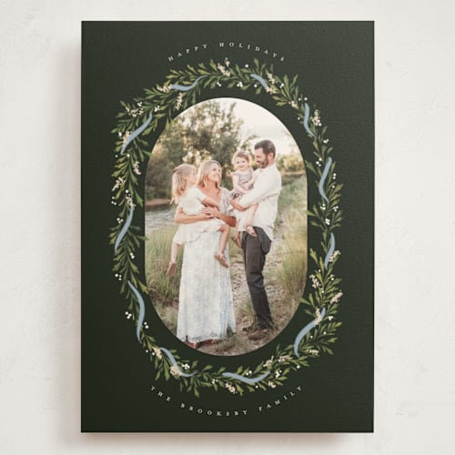 This is a juniper berry holiday photo cards with standard by Erin L. Wilson called juniper garland printing on signature in grand