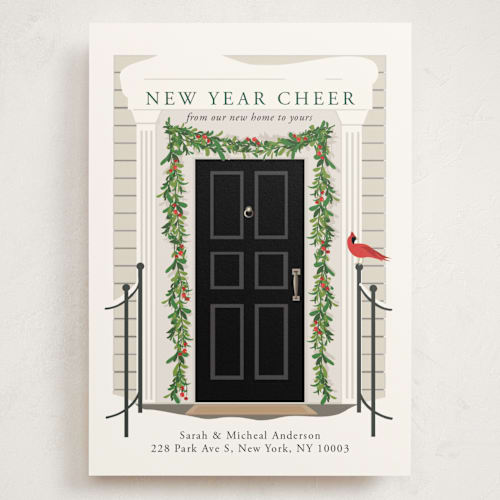 This is a midnight holiday photo cards with standard by Susan Moyal called from our home to yours printing on signature in grand