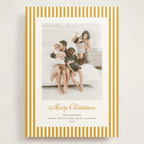 This is a sun holiday photo cards with standard by Erika Firm called mini cabana stripes printing on signature in grand