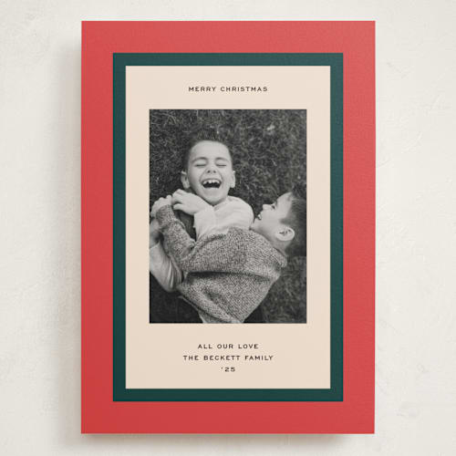 This is a candied apple holiday photo cards with standard by Annie Clark called classic wrap printing on signature in grand