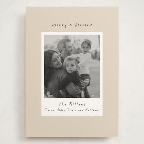 This is a butter cream holiday photo cards with standard by Mansi Verma called blessed frame printing on signature in grand