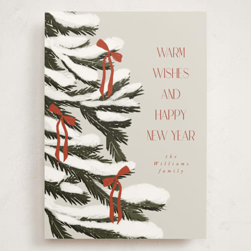 This is a berry holiday photo cards with standard by Maja Cunningham called christmas tree printing on signature in grand