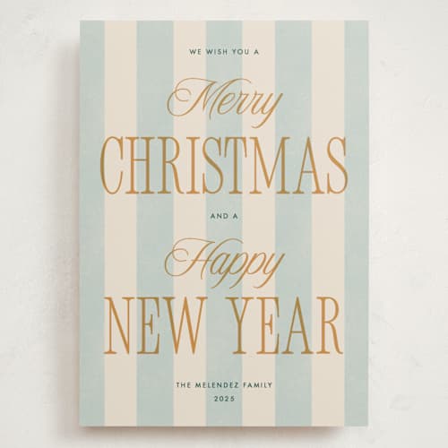 This is a poolside holiday photo cards with standard by Robert and Stella called striped type printing on signature in grand