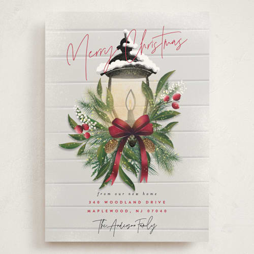 This is a poinsettia holiday photo cards with standard by Ana Sharpe called brightest wishes printing on signature in grand