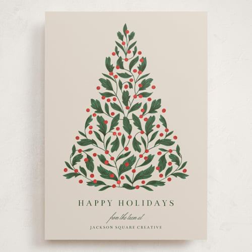 This is a latte holiday photo cards with standard by Jen Owens called oh tree printing on signature in grand
