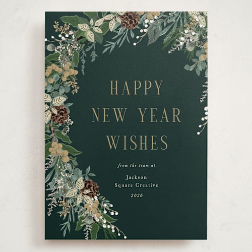 This is a juniper holiday photo cards with standard by Susan Moyal called holiday vine printing on signature in grand