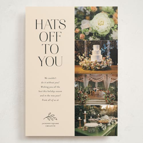 This is a vanilla holiday photo cards with standard by Kamala Nahas called you made our year printing on signature in grand
