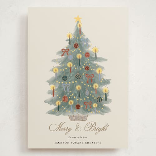 This is a winter mint holiday photo cards with standard by Cass Loh called candlelit christmas printing on signature in grand