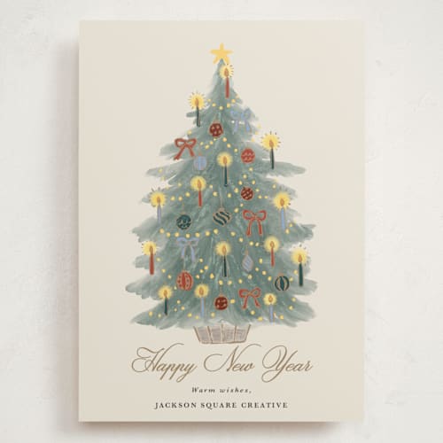This is a winter mint holiday photo cards with standard by Cass Loh called candlelit christmas printing on signature in grand