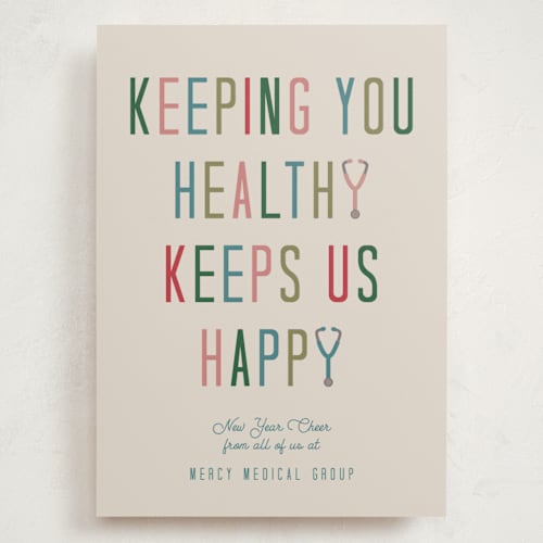 This is a cheerful holiday photo cards with standard by Deborah Chou called healthy and happy printing on signature in grand