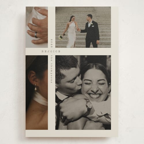 This is a cream holiday photo cards with standard by Anastasia Makarova called extra details printing on signature in grand