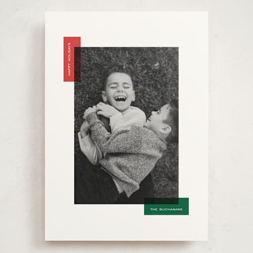 This is a elf holiday photo cards with standard by Jelena Vuletic called borderly printing on signature in grand