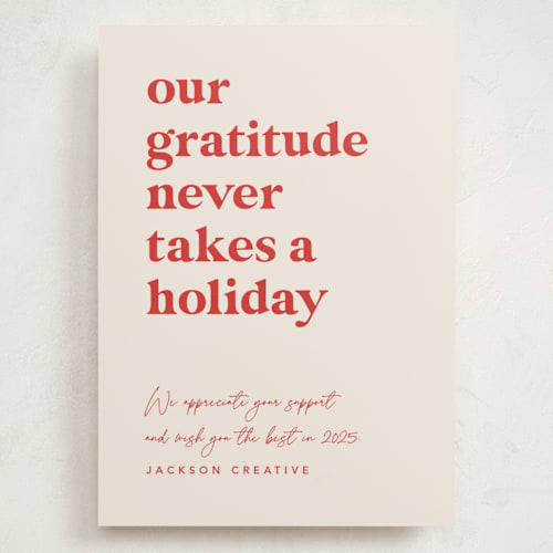 This is a candy cane holiday photo cards with standard by Louise Kay called always grateful printing on signature in grand