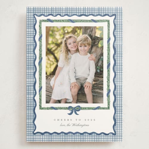 This is a blue jay holiday photo cards with standard by Creo Study called christmas maximalism printing on signature in grand