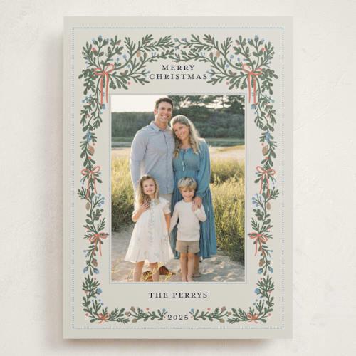 This is a snowberry holiday photo cards with standard by Angel Walker called merriest botanicals printing on signature in grand