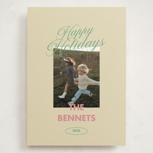 This is a candy holiday photo cards with standard by Helena Vitto called merry & bright days printing on signature in grand