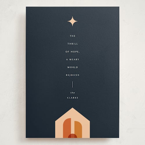This is a midnight holiday photo cards with standard by Ekko Studio called boho blessings printing on signature in grand
