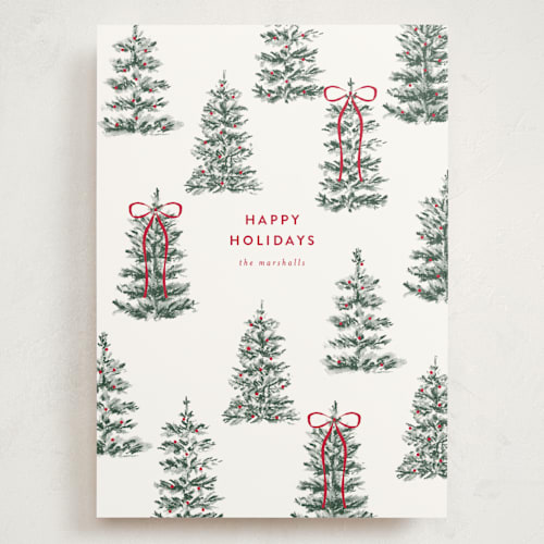 This is a snow holiday photo cards with standard by Angela Garrick called festive forest printing on signature in grand