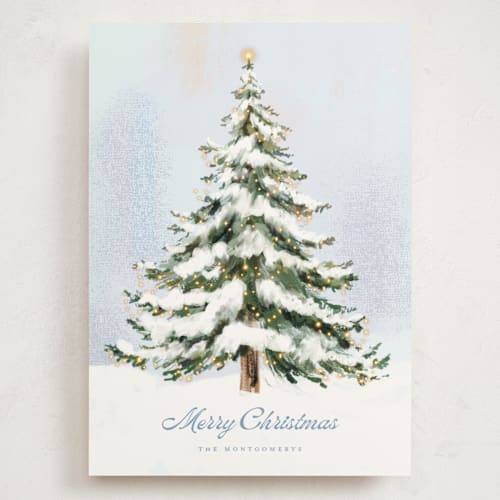 This is a winter day holiday photo cards with standard by Petra Kern called the tree printing on signature in grand