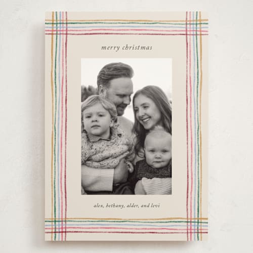 This is a gumdrop holiday photo cards with standard by Kercia Jane called merry little lines printing on signature in grand