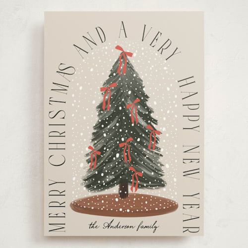 This is a buttercream holiday photo cards with standard by Maja Cunningham called snowglobe printing on signature in grand