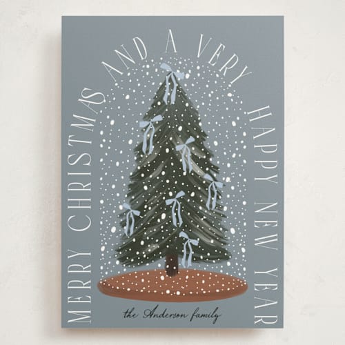 This is a sky holiday photo cards with standard by Maja Cunningham called snowglobe printing on signature in grand