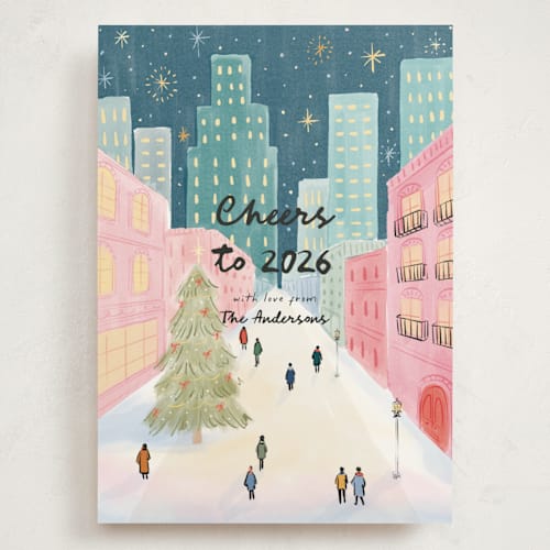 This is a evening holiday photo cards with standard by Elly called city printing on signature in grand