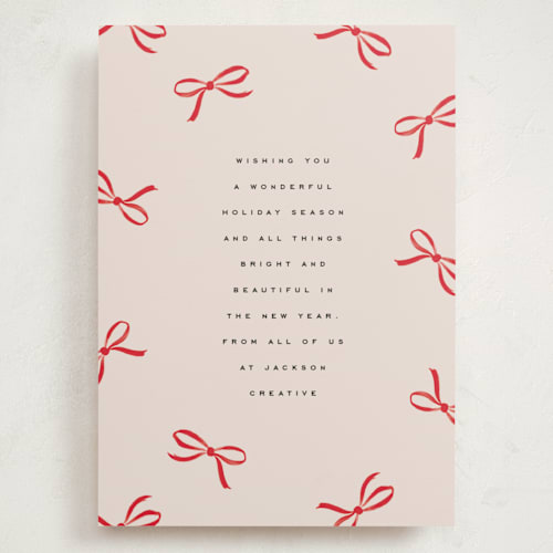 This is a crimson holiday photo cards with standard by Olivia Kanaley Inman called wrapped up printing on signature in grand