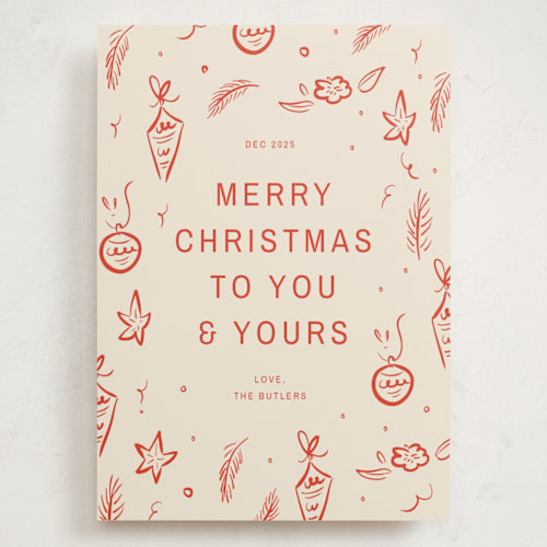 This is a tomato holiday photo cards with standard by Ani Somi called happy little holidays printing on signature in grand