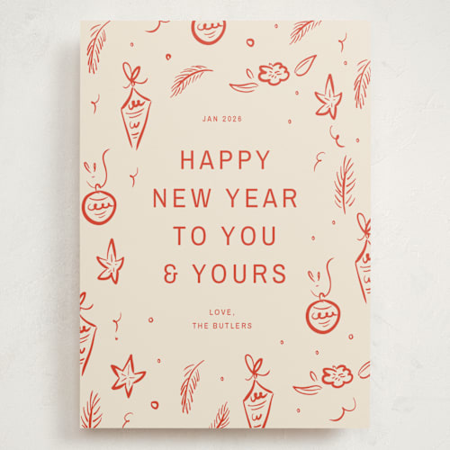 This is a tomato holiday photo cards with standard by Ani Somi called happy little holidays printing on signature in grand