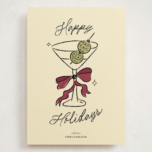 This is a holly berry holiday photo cards with standard by Helena Vitto called cin cin! printing on signature in grand