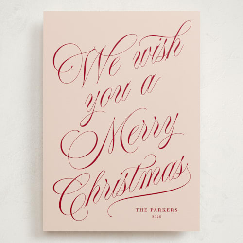 This is a rosy cheeks holiday photo cards with standard by Kate Ahn called with flourish printing on signature in grand