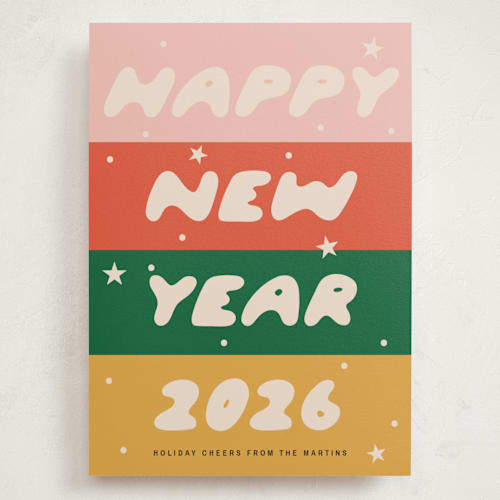 This is a retro holiday photo cards with standard by Ani Somi called cheerful greetings printing on signature in grand