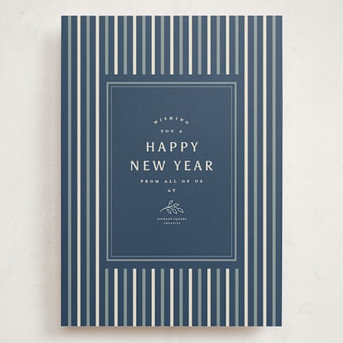 This is a juniper berry holiday photo cards with standard by Amy Kross called striped season printing on signature in grand