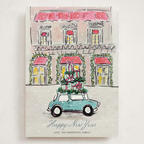 This is a arctic holiday photo cards with standard by Cass Loh called festive errands printing on signature in grand