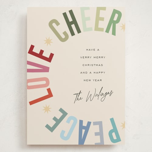 This is a confetti holiday photo cards with standard by Pixel and Hank called holiday three printing on signature in grand
