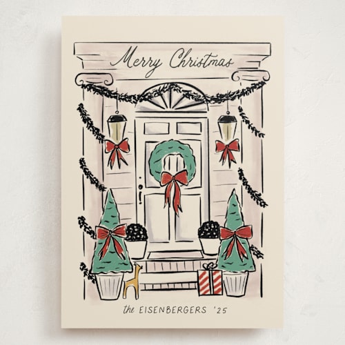 This is a champagne holiday photo cards with standard by chocomocacino called panettone printing on signature in grand