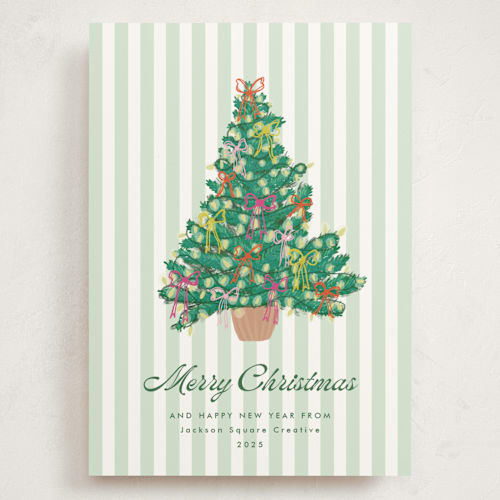 This is a wintergreen holiday photo cards with standard by Erika Firm called lobby bow tree printing on signature in grand