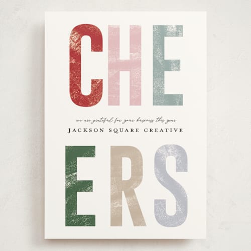 This is a candy dish holiday photo cards with standard by Pixel and Hank called big thanks printing on signature in grand