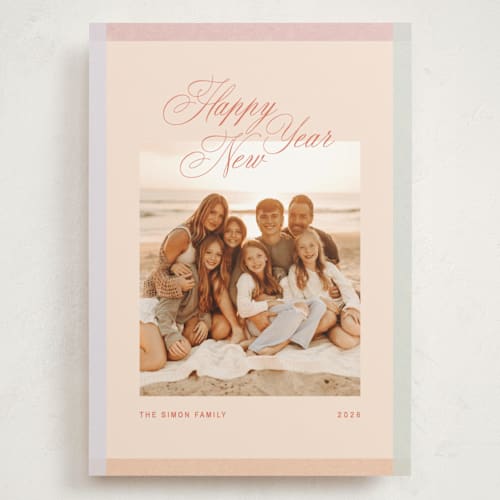 This is a sunrise holiday photo cards with standard by Meg Gleason called sunny new year printing on signature in grand