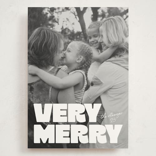 This is a snowflake holiday photo cards with standard by Jessie Steury called very bold printing on signature in grand